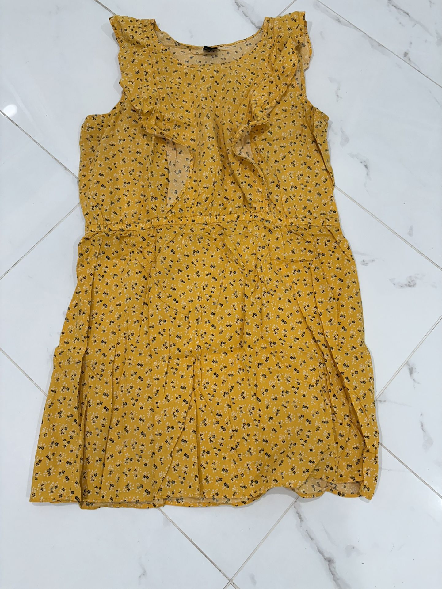 City Streets Yellow Floral Dress