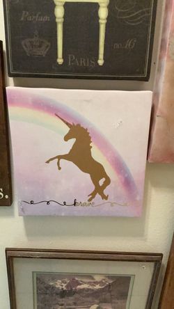 Unicorn Rainbow Canvas Wall Art