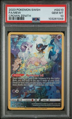 PSA 10 Mew GG10 Crown Zenith Full Art Pokemon Card