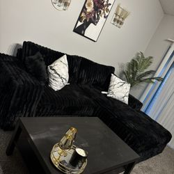 Black Fur Sectional