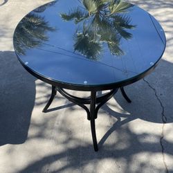 Crate and Barrel Table And Two Chairs With Custom Glass Top