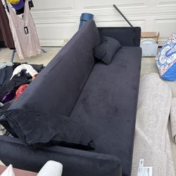 Black “suede” Sofa bed 