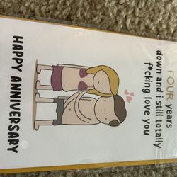 four year aniversary gift card happy unniversary