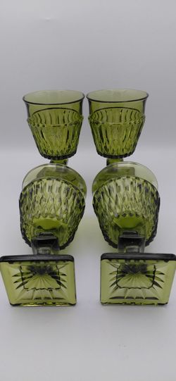 4 Vintage Indiana Glass 8oz Goblets "Mount Vernon Pattern"