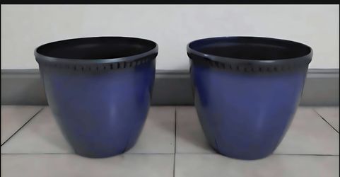 PAIR of 13" (Diameter) Blue Planters (2 for $35) @ Lasting Creations