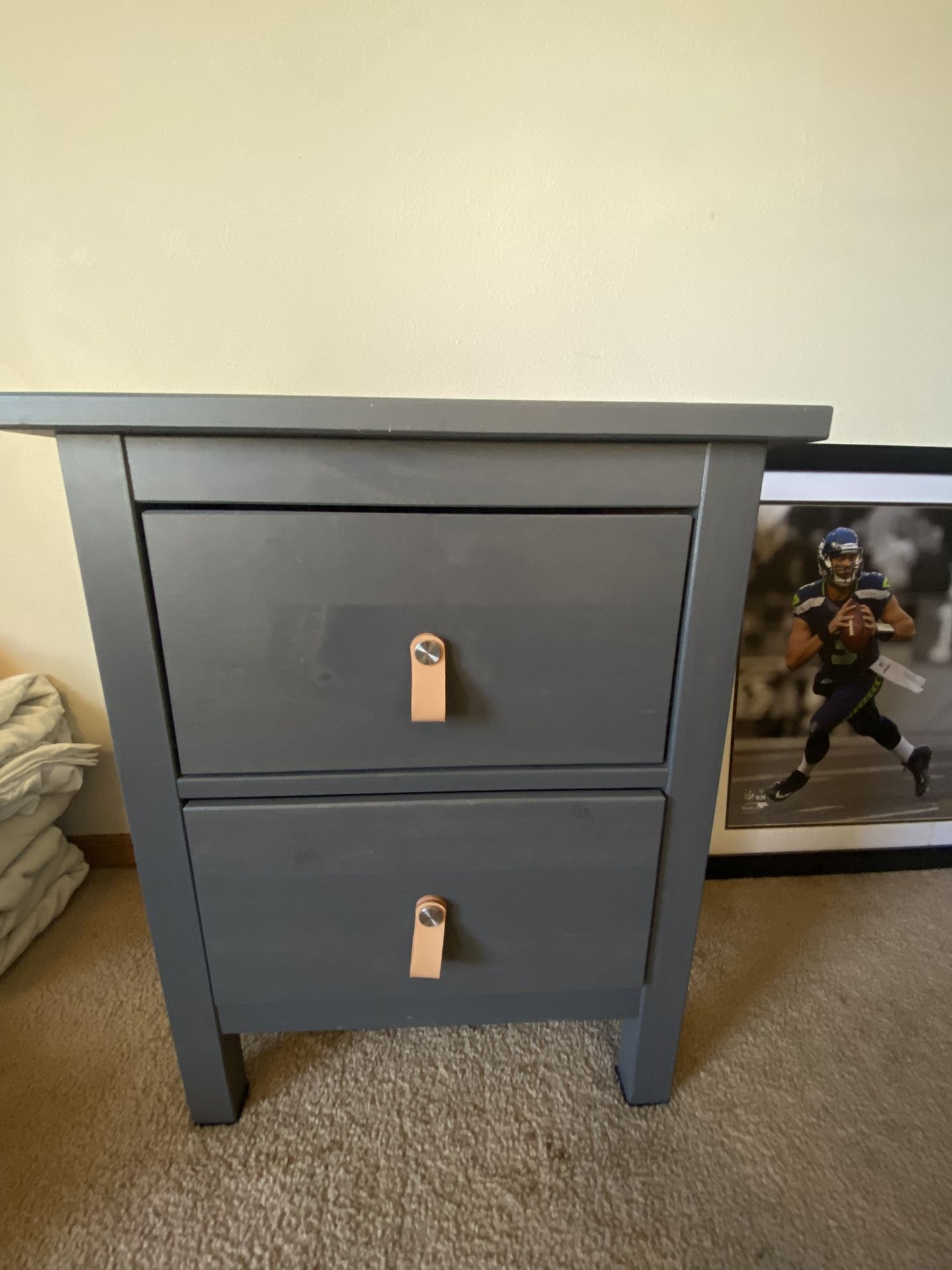 HEMNES Ikea Nightstand, Dark Grey
