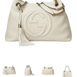 Gucci Soho GG Ivory Leather Chain Shoulder Bag