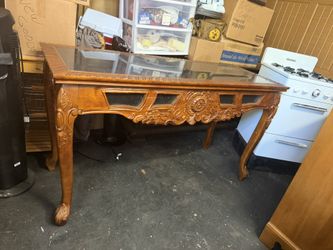 Ornate Carved Slate Top Sofa Table