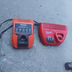 Ridgid, Milwaukee 12v Chargers