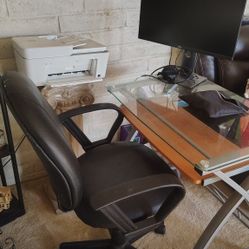 Desk, Chair, Monitor