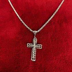 925 Sterling Silver Cross Necklace 