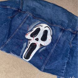Custom Painted GhostFace Denim Jacket