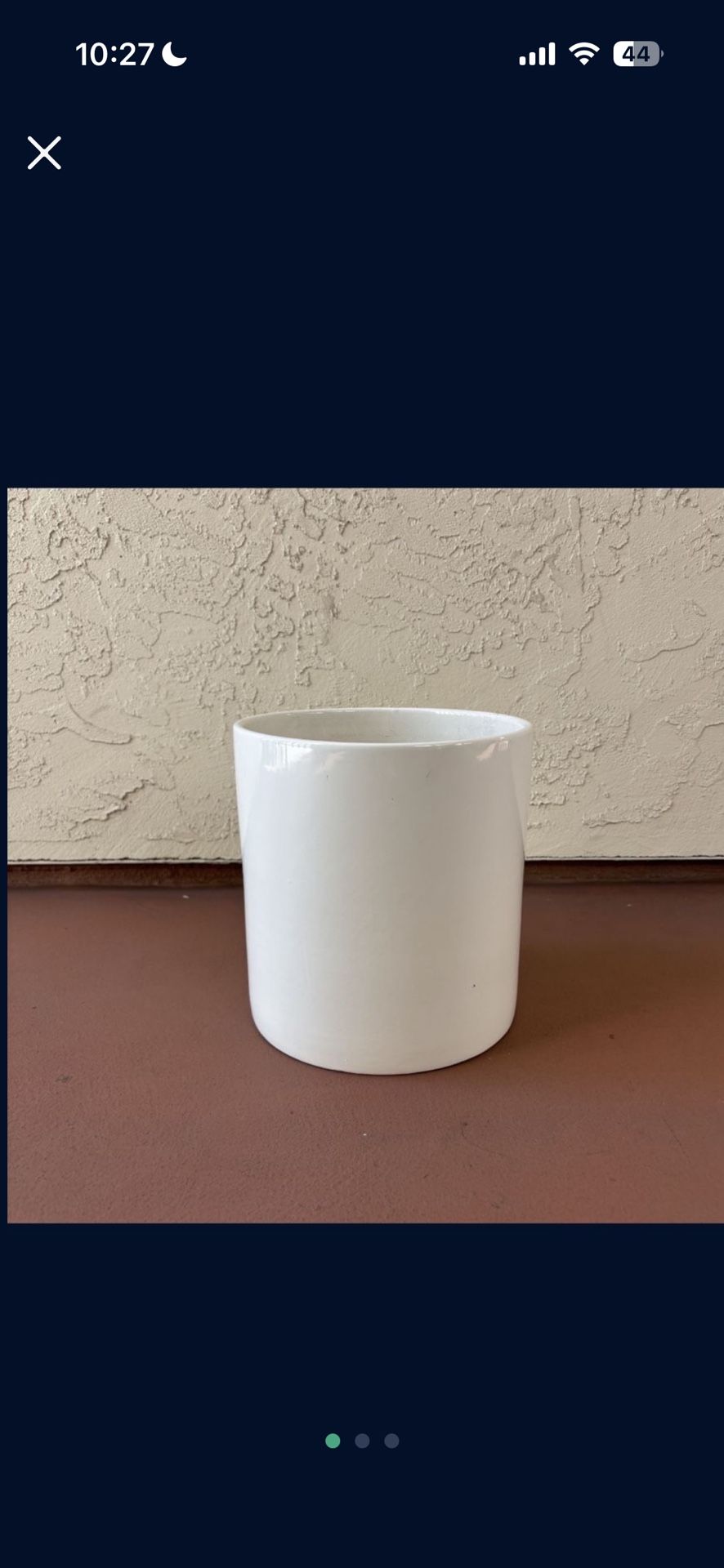 One Deep White Large Ceramic Planter Pot