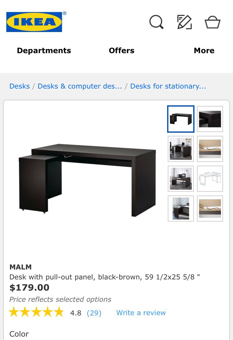 Office desk with pull out side panel