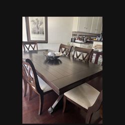 Wooden Table Set With 6 Chairs