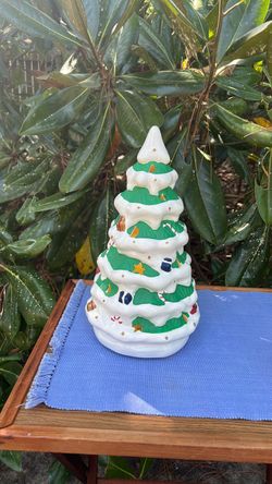 Ceramic Christmas Tree Lighted