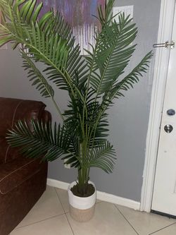 Large Artificial Palm Tree in Basket