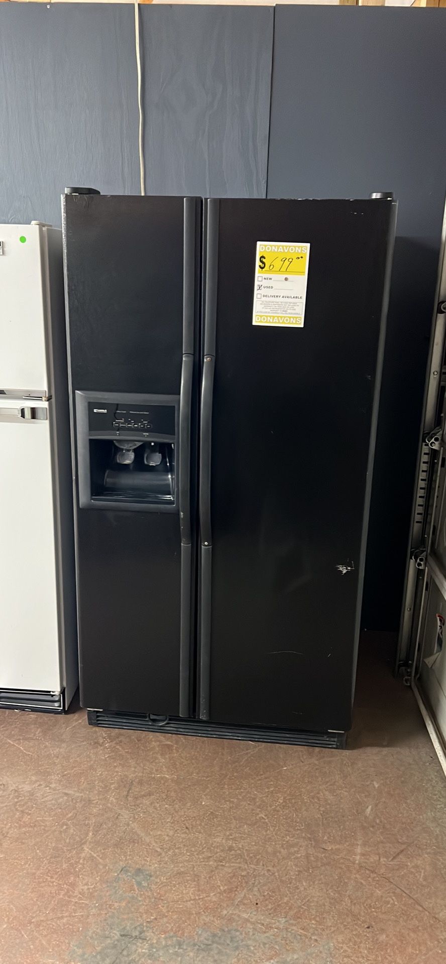 Kenmore Black Sidebyside Fridge With Warranty for Sale in