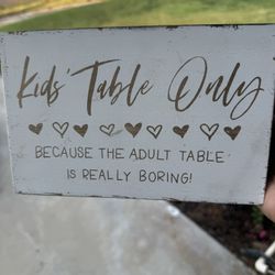 Kids Table Sign For Wedding Or Other 