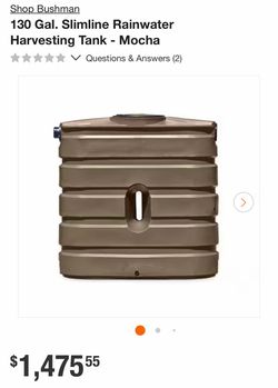 Bushman 130 Gallon Slimline Rainwater Tank – Mocha