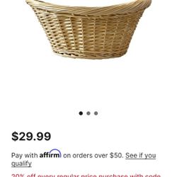NEW Natural Laundry Basket With Handles MUST GO BY 5/5