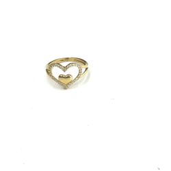 10kt Real Gold Heart Ring For Women