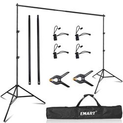 EMART Photography Backdrop Stand 8 x 8 ft Adjustable Photo Background Holder Kit