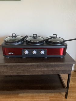 Bella 3x1.5 Quart Triple Slow Cooker Red