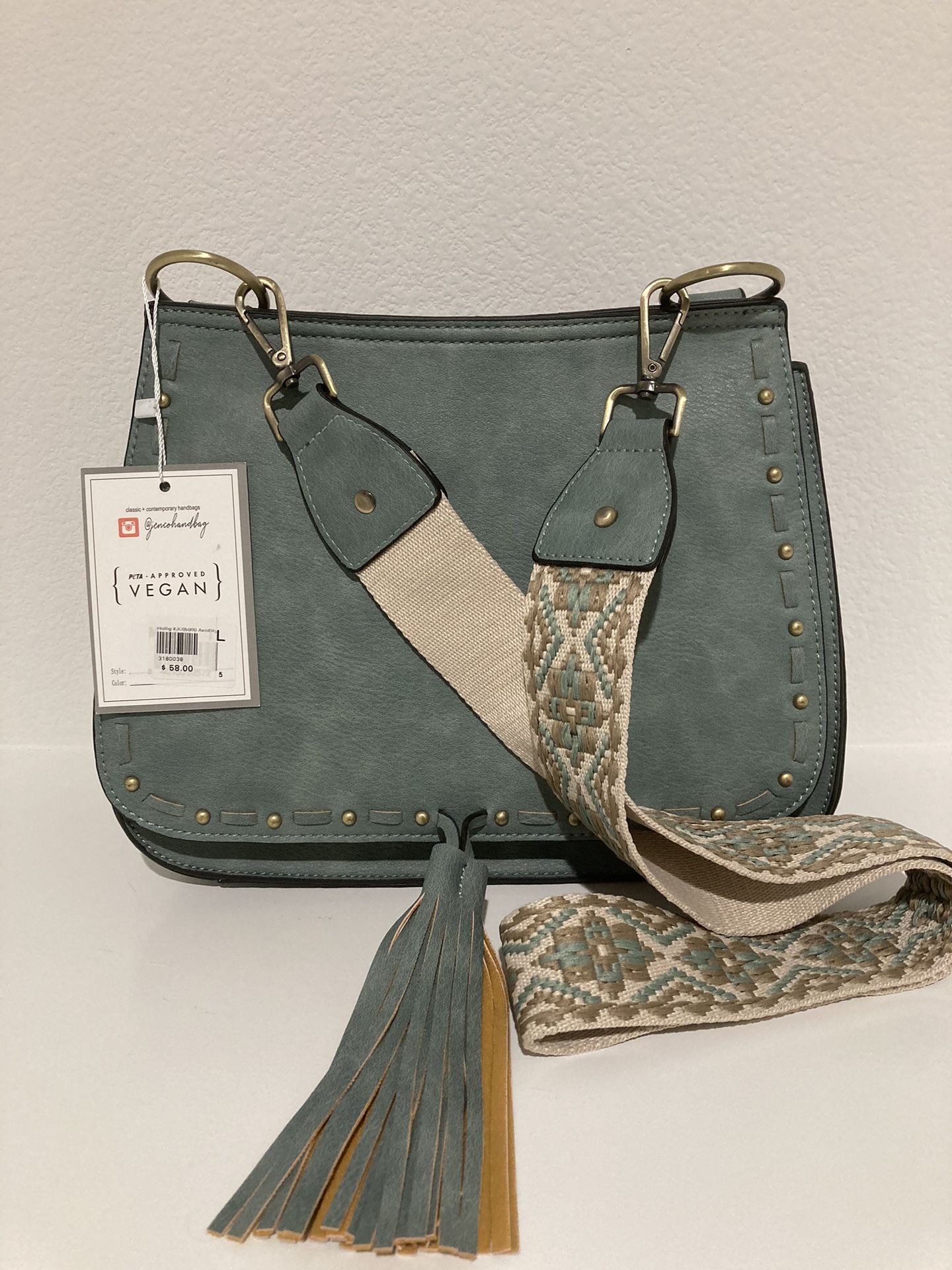 NEW Jen & Co Teal Purse w/ Guitar Strap Crossbody