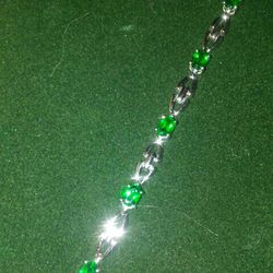 Emerald Bracelets. Sterling silver New