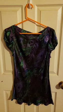 Banana republic silk peacock print top