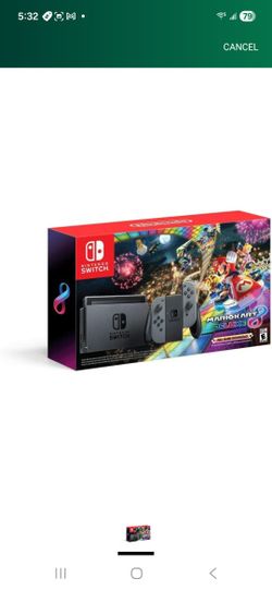 Nintendo Switch V2 Gray Edition + Mario Kart 8 Deluxe Bundle