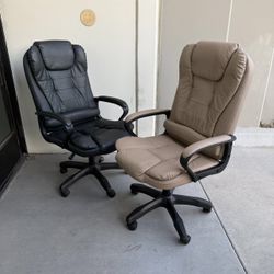 New In Box $55 Each PU Leather Office Computer Desk Chair Black Or Khaki Color Furniture 