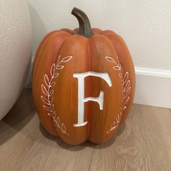 Brand New “F” Engraved Pumpkin Decor