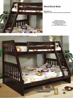 New. Bunk Bed Full / Twin with mattress $ 649.00