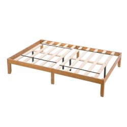 New - Queen Size Wood Platform Bed Frame,No Box Spring Needed,Strong Wood Slat Support