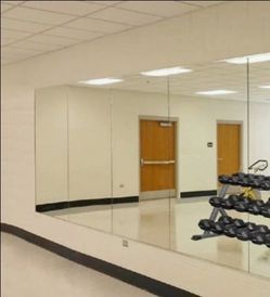 Wall gym mounted mirrors