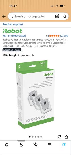 Roomba dirt disposal bag 3 pack
