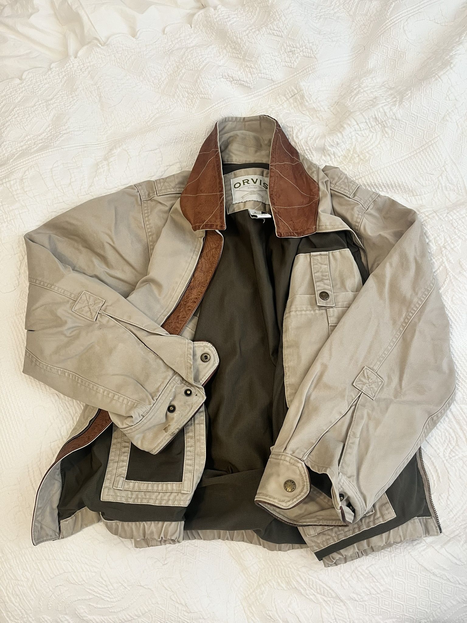 Orvis Jacket With Leather Trimming