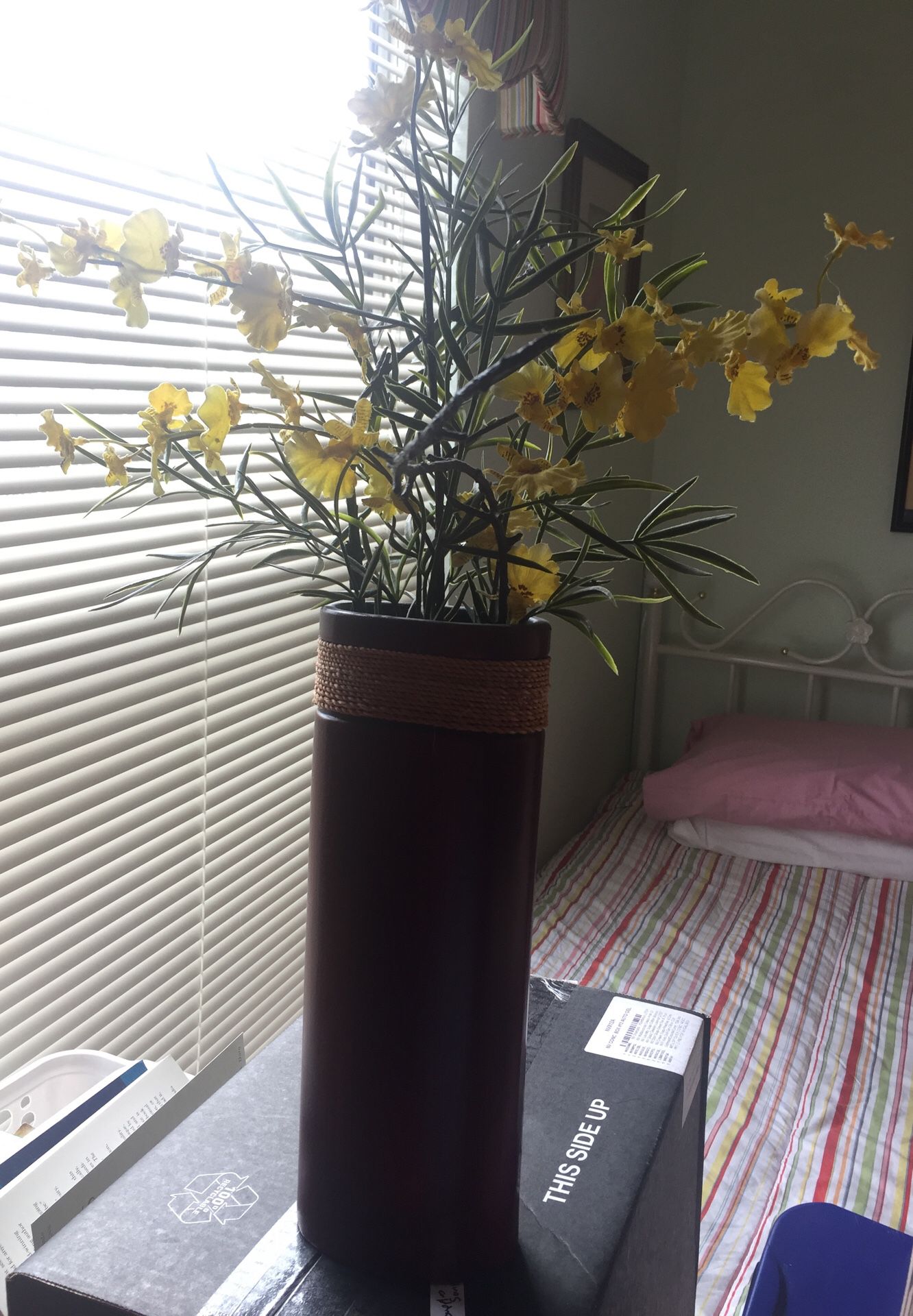 Yellow flowers in beautiful vase
