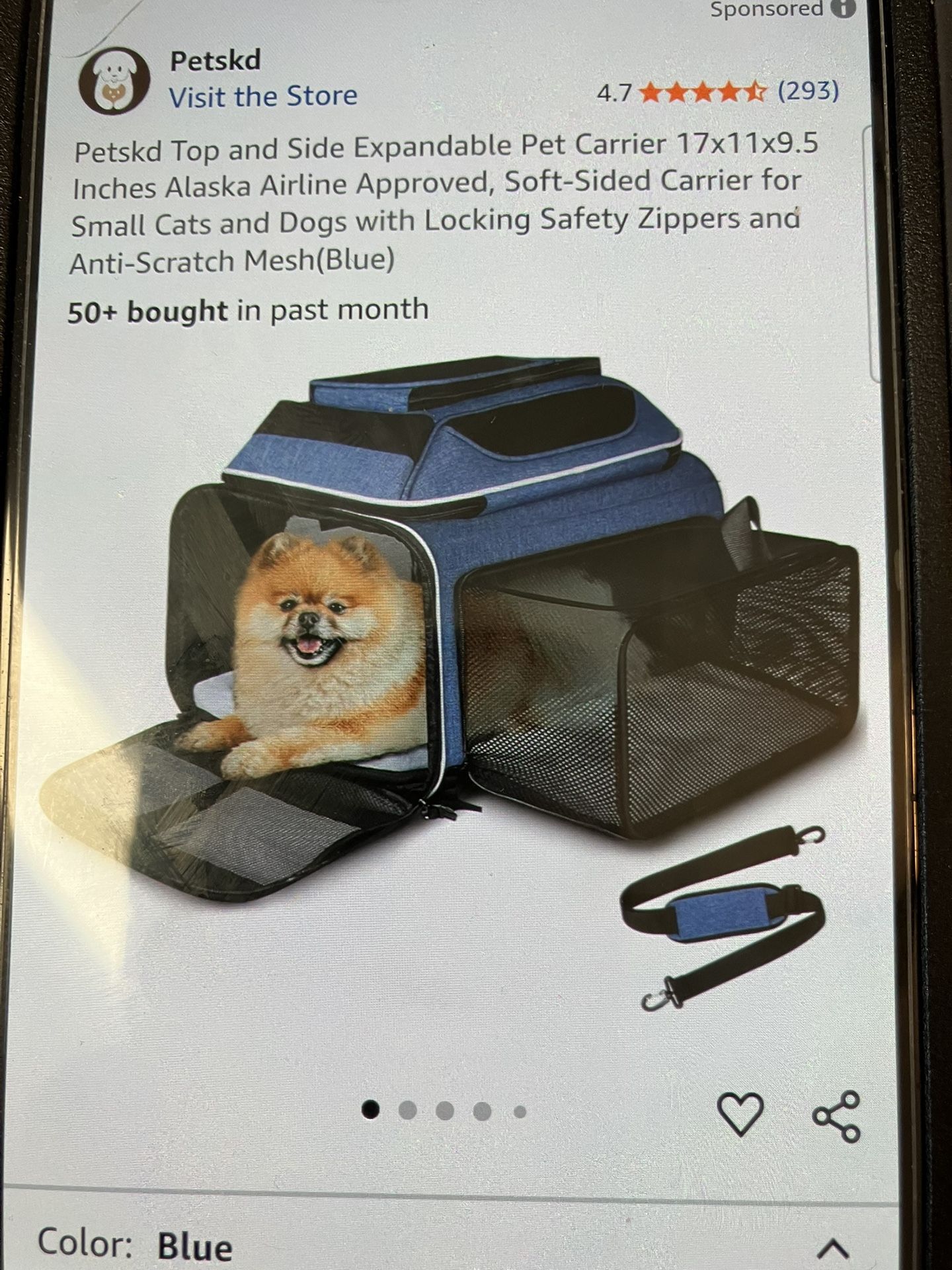 Petskd Top and Side Expandable Pet Carrier (NIB)