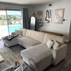 Beige Sofa with storage compartment 