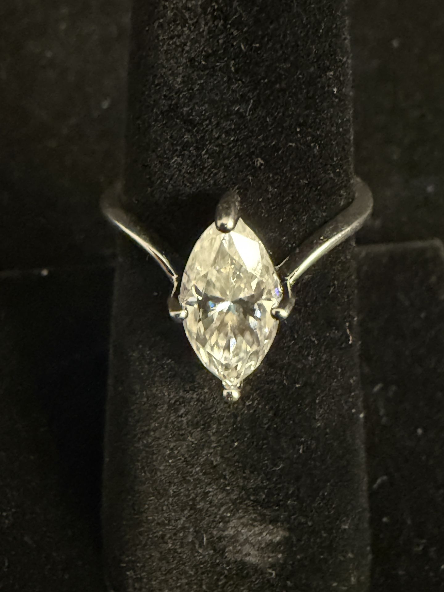 Gorgeous 1-Carat Marquise Moissanite Engagement Ring