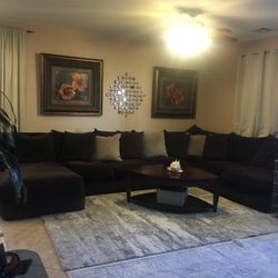 Very Large Comfortable Chocolate Brown Sofa