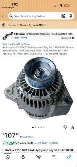 12V 90A Alternator for Honda Accord Odyssey Prelude Acura
