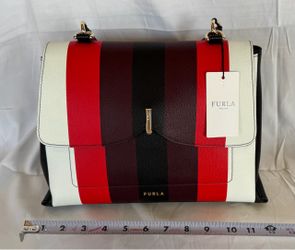Furla large leather satchel bag, top handle, never used- with tags - $175