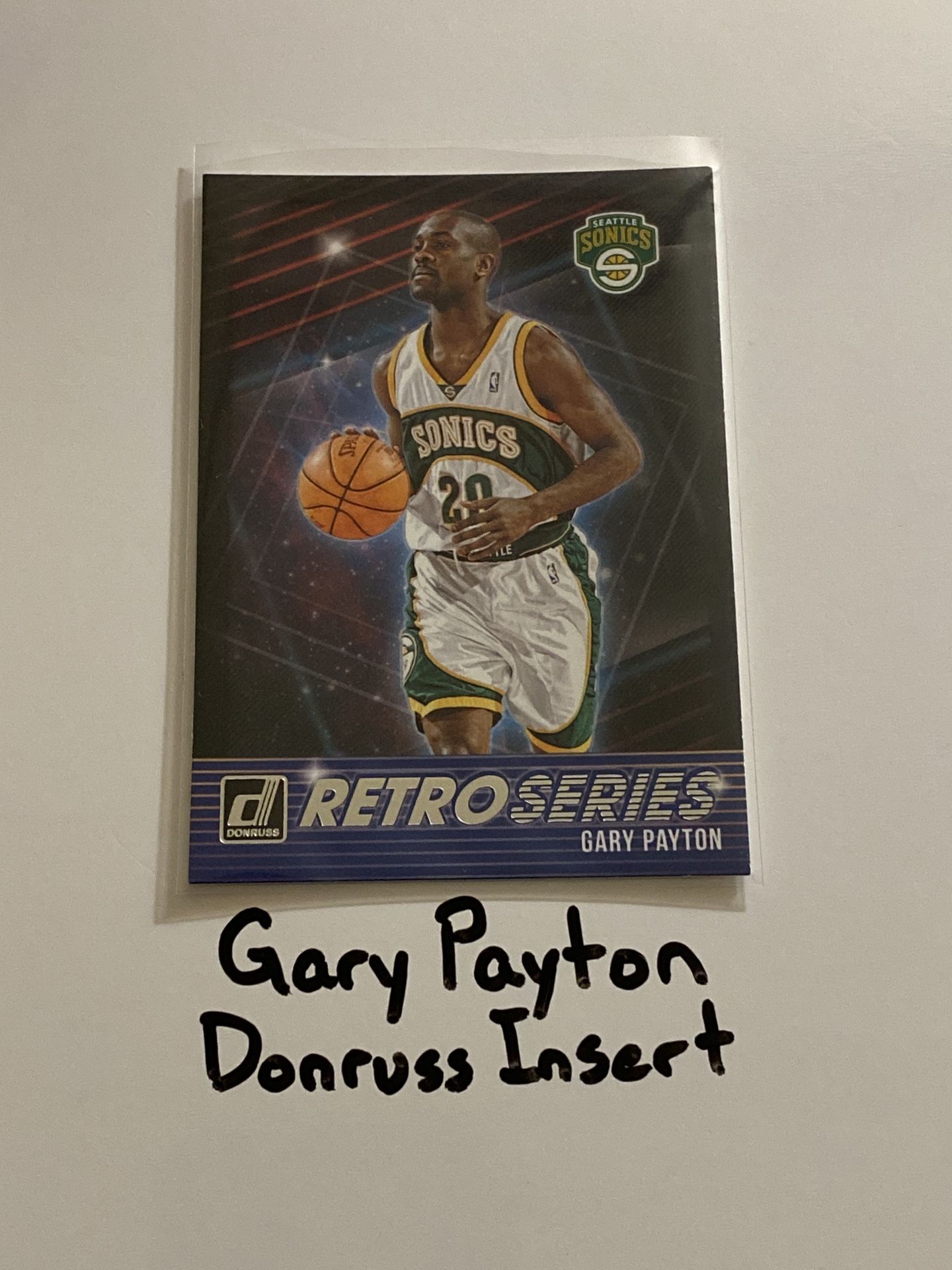 Gary Payton Seattle SuperSonics Hall of Fame Guard Donruss Short Print Insert Card.