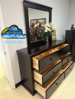 Six drawer dresser with mirror tocador chest mueble nuevo