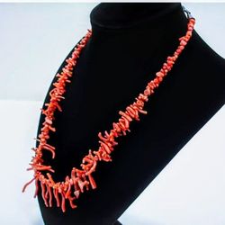 Natural Red Coral Necklace 