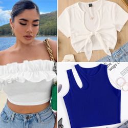 3 For 10$ Mix & Match - Sexy Crop Top Bundle Lot Of 3 Size M - NEW & PRELOVED